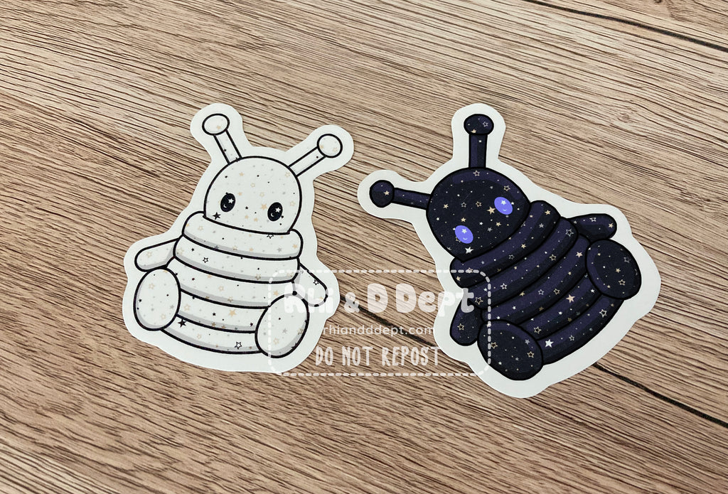 Cute alien stickers with stars.