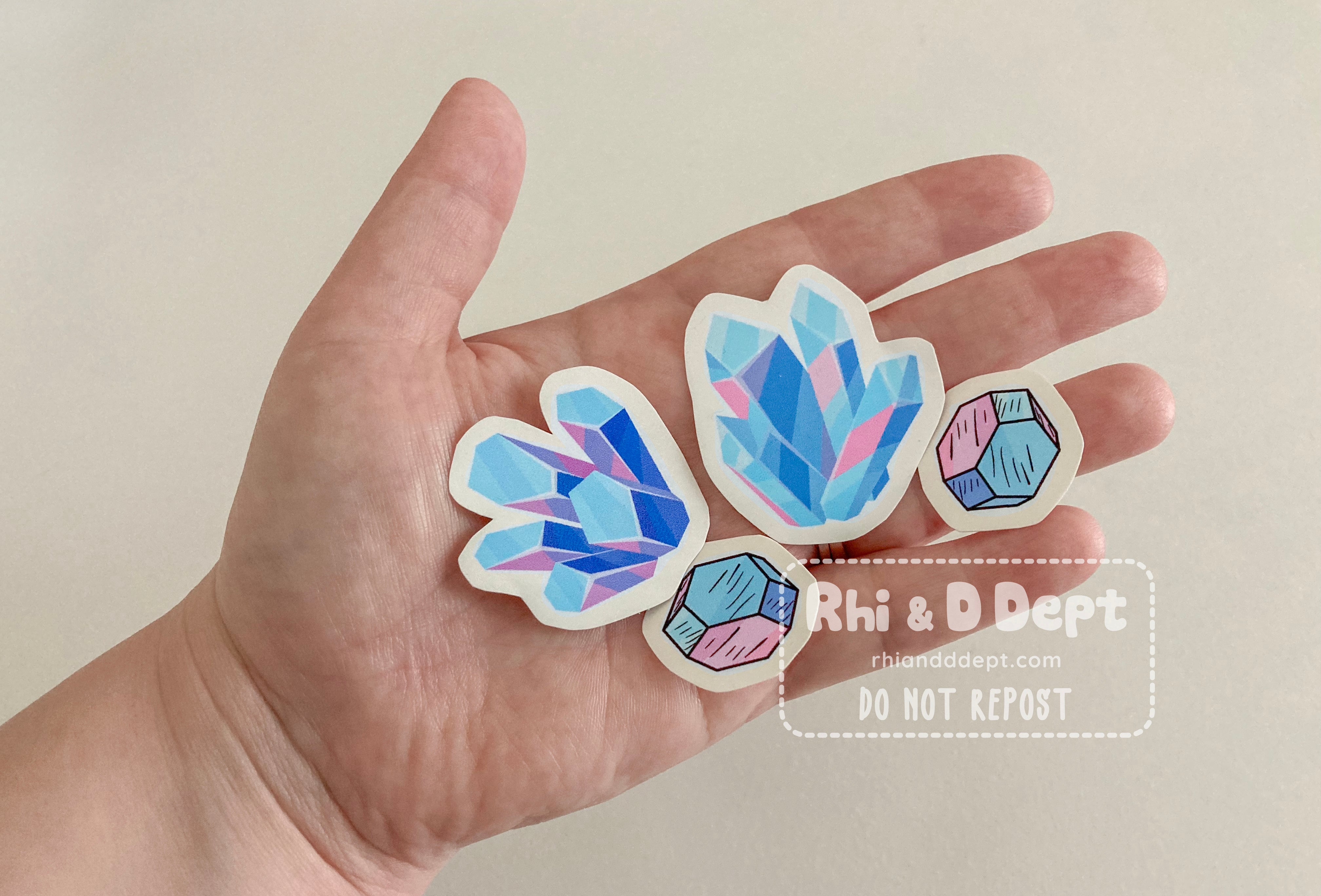 Mini Gems & Crystals Sticker Set Vinyl Stickers Rhi & D Dept